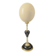 Oeuf d'Autruche, Socle en Laiton/Bronze et Marbre Noir (XIXe - Napoléon III) H: 37 cm | PlaceOddity