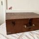 Large wooden trunk suitcase with Tunisia inscription