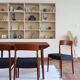 4 vintage Scandinavian chairs in teak and blue fabric - Model 26 by Henning Kjærnulf