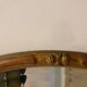 Miroir Art Nouveau ovale en bois peint et miroir biseauté