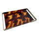 Vintage plateau in tortoiseshell lucite, Maison Mercier style.