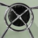 Vintage bar stool in black skai and chrome metal