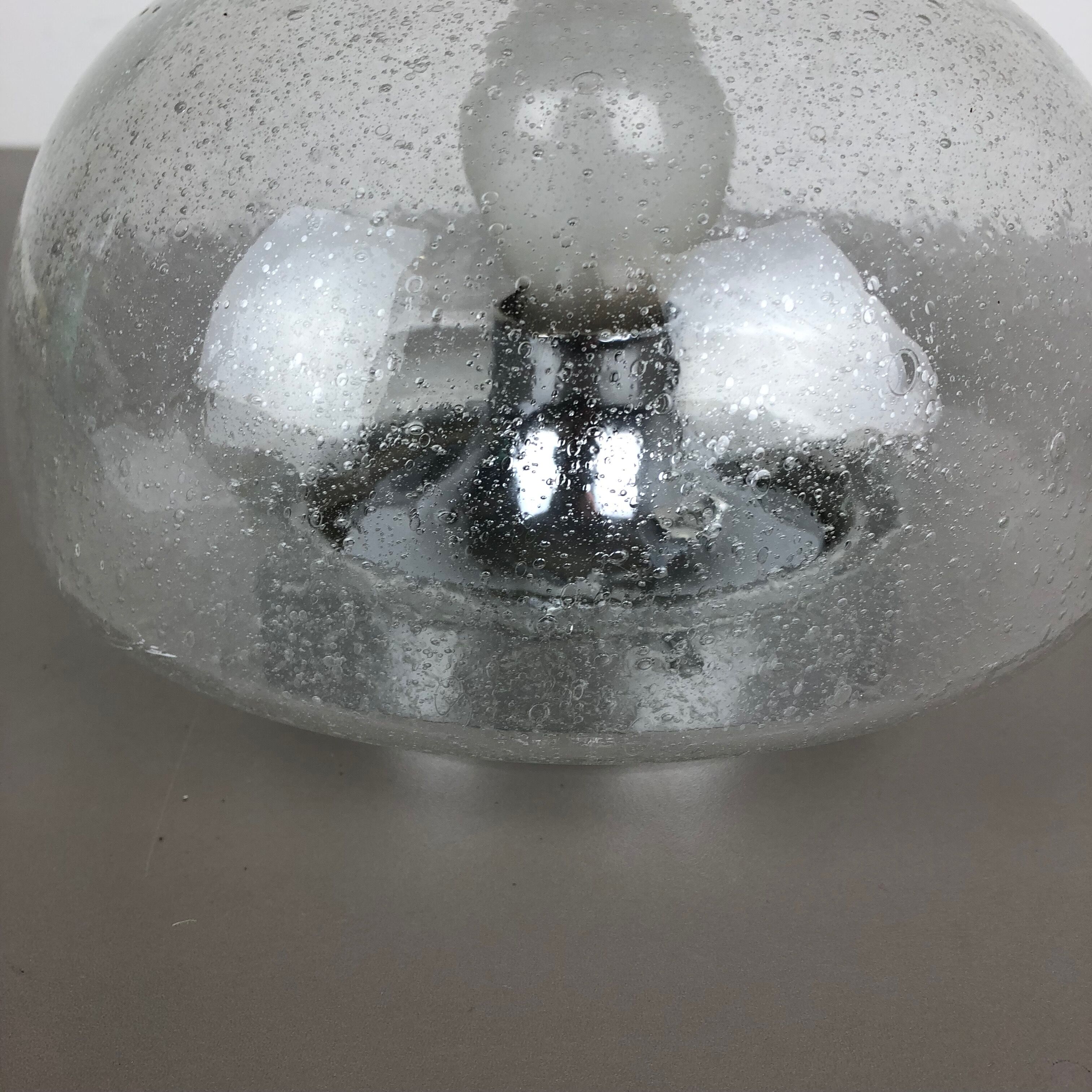 Cone Ice Glass Bubble Wall Light Made by Hillebrand Leuchten, Germany