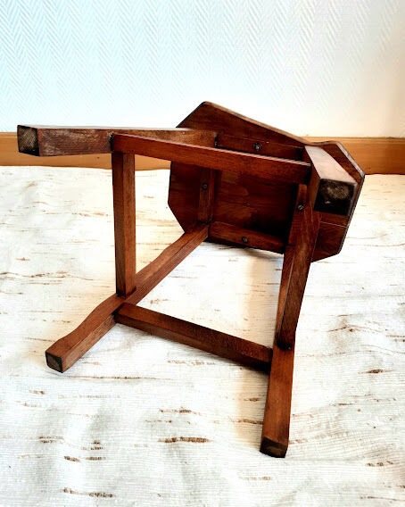 Brutalist wooden stool 1950