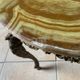 Lot of 3 marble and brass nesting tables.