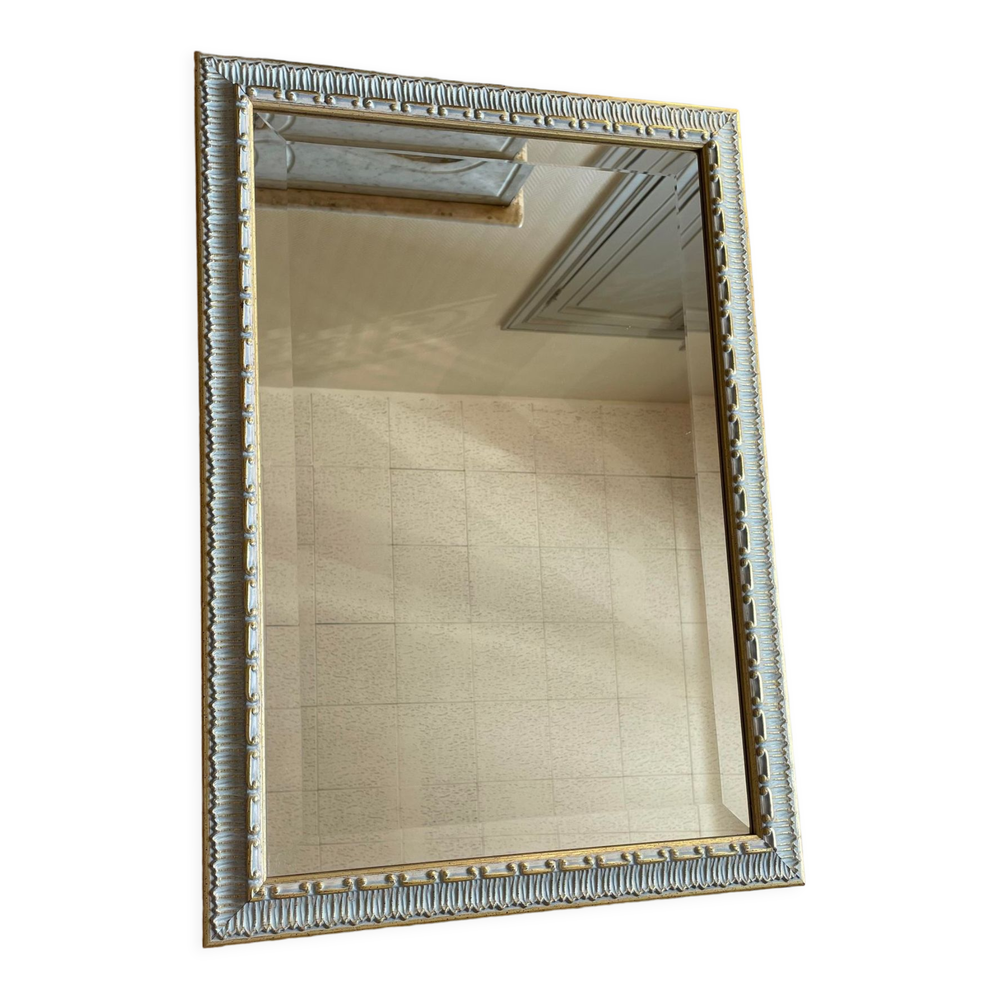 Mirror golden white frame
