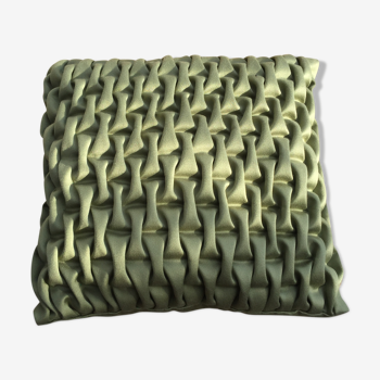 Green vintage velvet cushion