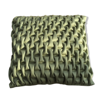 Green vintage velvet cushion