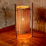Lampe en rotin tressé des années 60