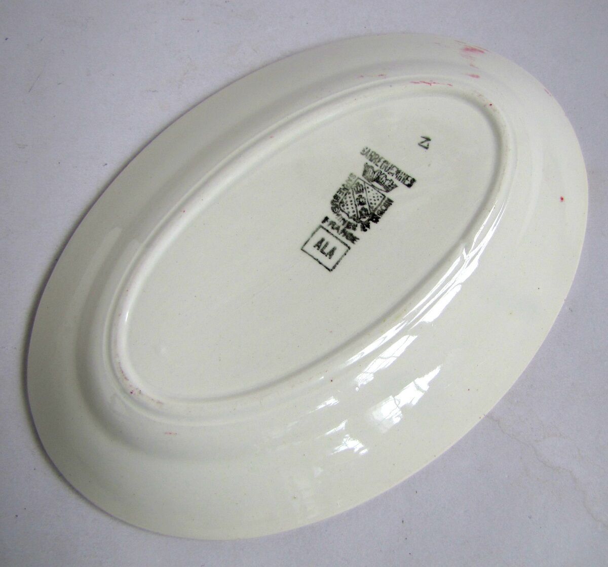 Small oval dish 21 cm service ala in sarreguemines earthenware