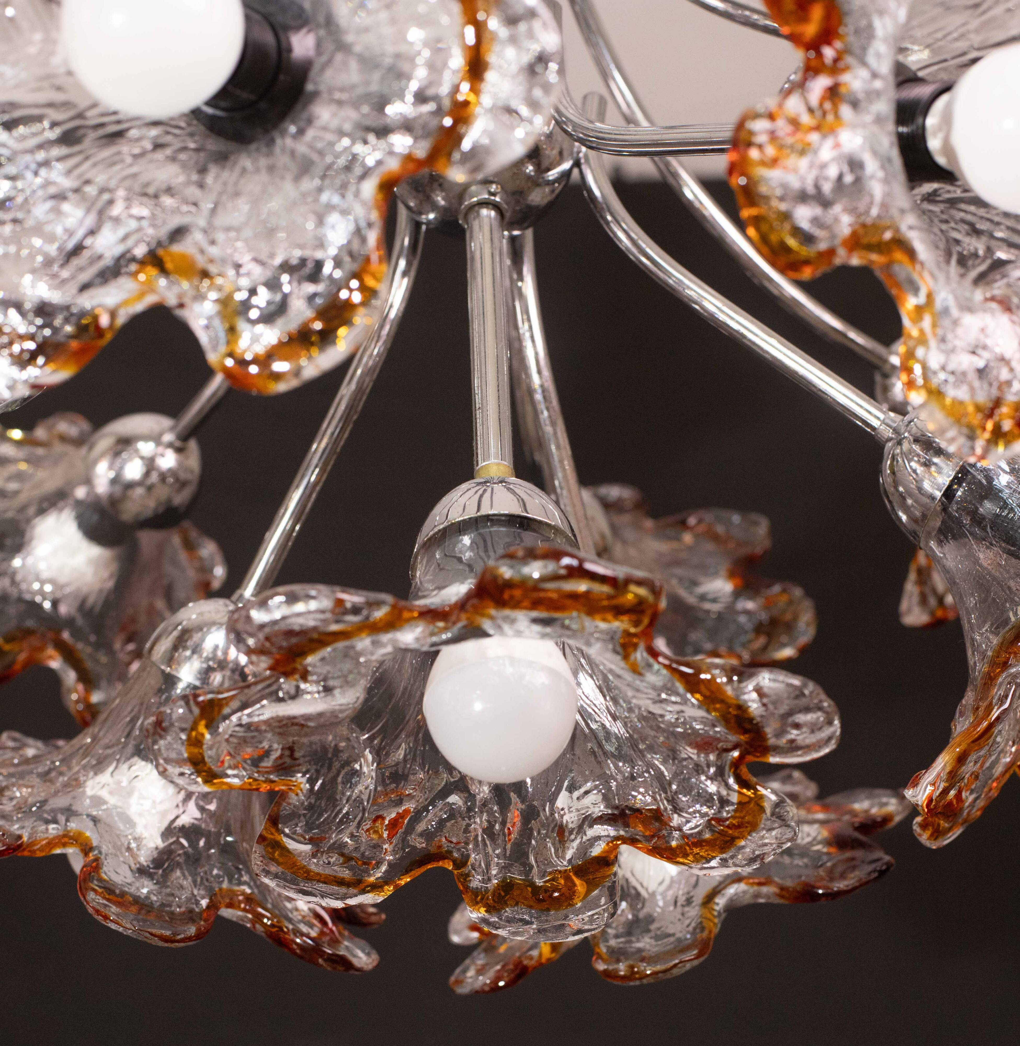Murano Multicolor Sputnik Flowers Chandelier by Mazzega, 1970s