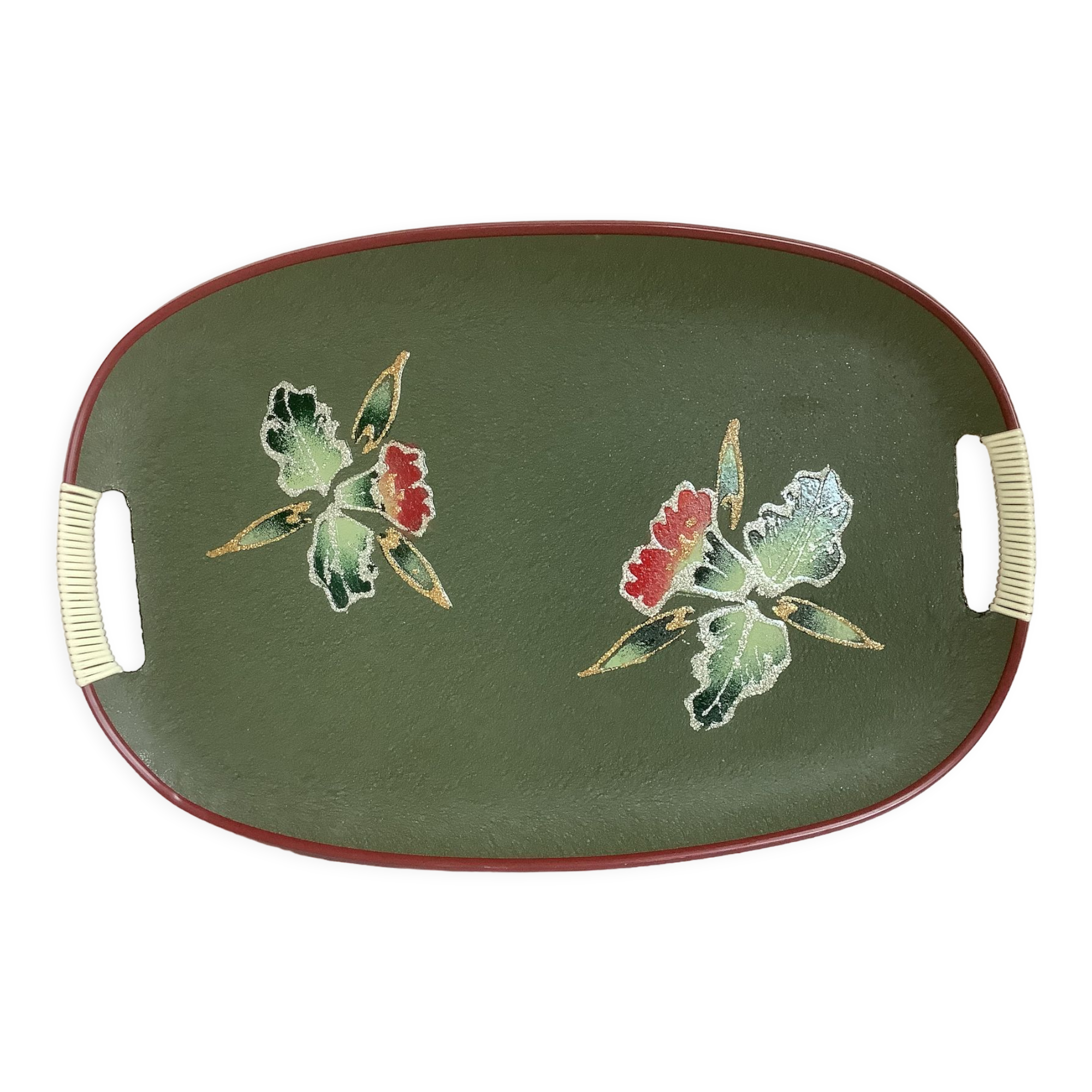 Glitter flower tray handles scoubidou Japan