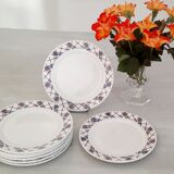 Digoin Sarreguemines earthenware plates Vintage Salies model