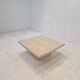 Table Basse Carrée Italienne en Travertin, 1980s