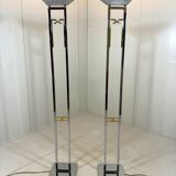 Arte Lumen floor lamps chrome & brass 1970’s, set of 2