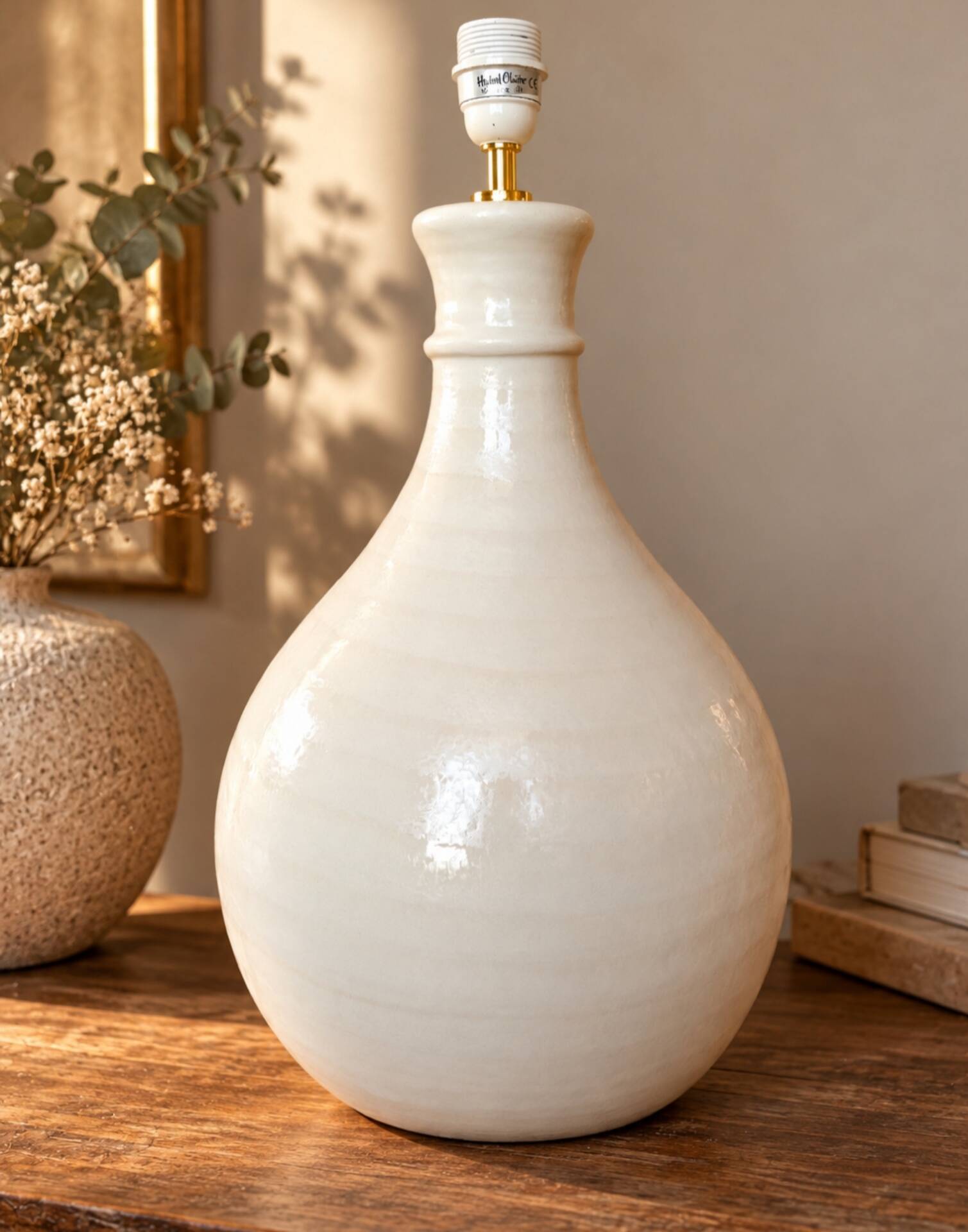 Large Vintage Ceramic Lamp Base Hubert Olivier 60cm - 8kg