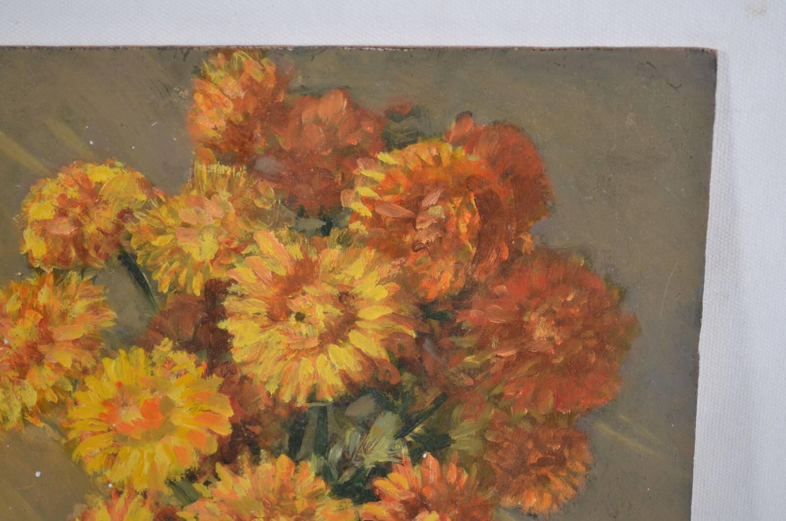 Claude PALLOT (1901-1987) "Still life with bouquet of yellow flowers" oil on panel signed