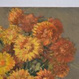 Claude PALLOT (1901-1987) "Still life with bouquet of yellow flowers" oil on panel signed