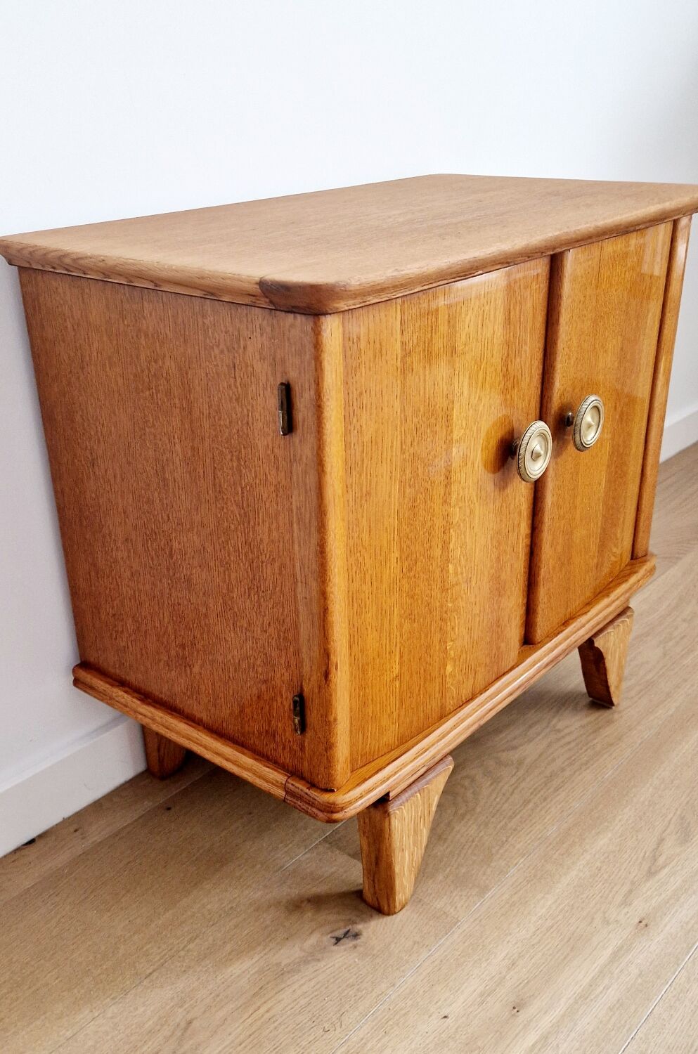 Low sideboard 2 doors art deco oak