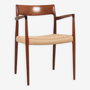 Midcentury Danish chair Model 57 in teak and new papercord by Niels Otto Møller 1960s