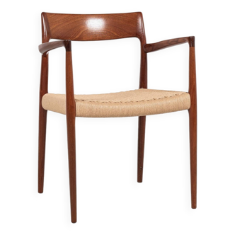 Midcentury Danish chair Model 57 in teak and new papercord by Niels Otto Møller 1960s