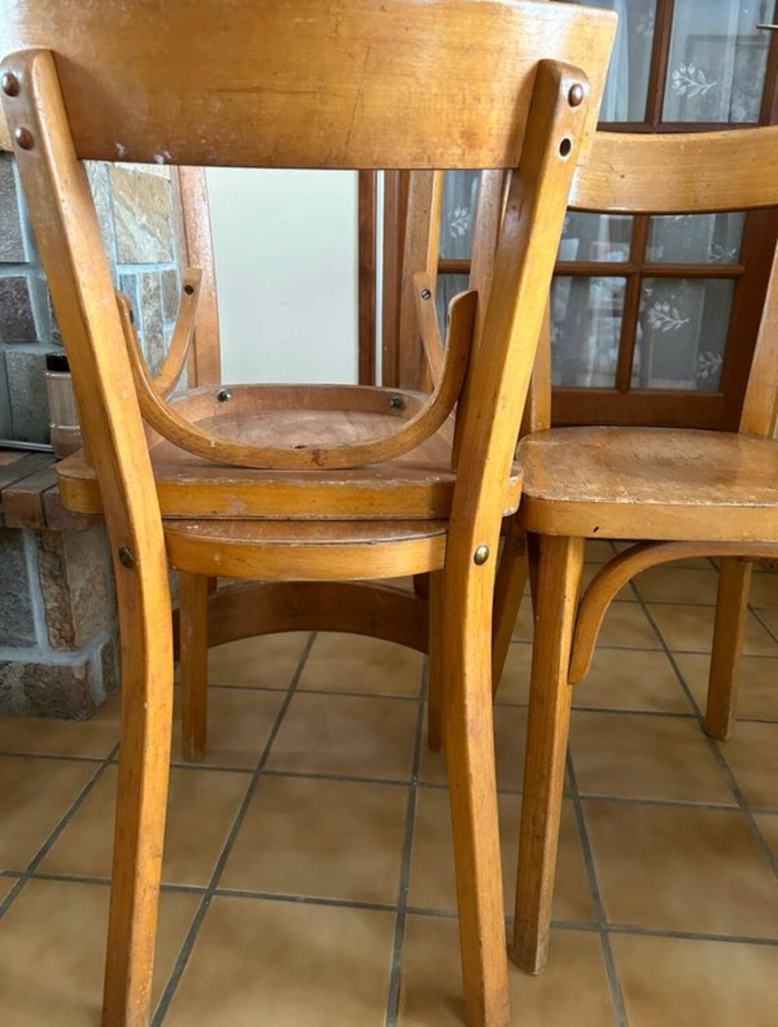 Set of 5 Baumann wooden chairs