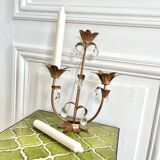 Flower and tassel applique candle holder