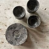Tea or coffee service in grey marble stone
