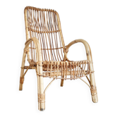 Fauteuil en rotin vintage