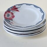 Series of six earthenware dessert plates