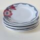 Series of six earthenware dessert plates