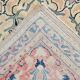 Antique Turkish wool rug in faded floral patterns, 10 x 13 feet.