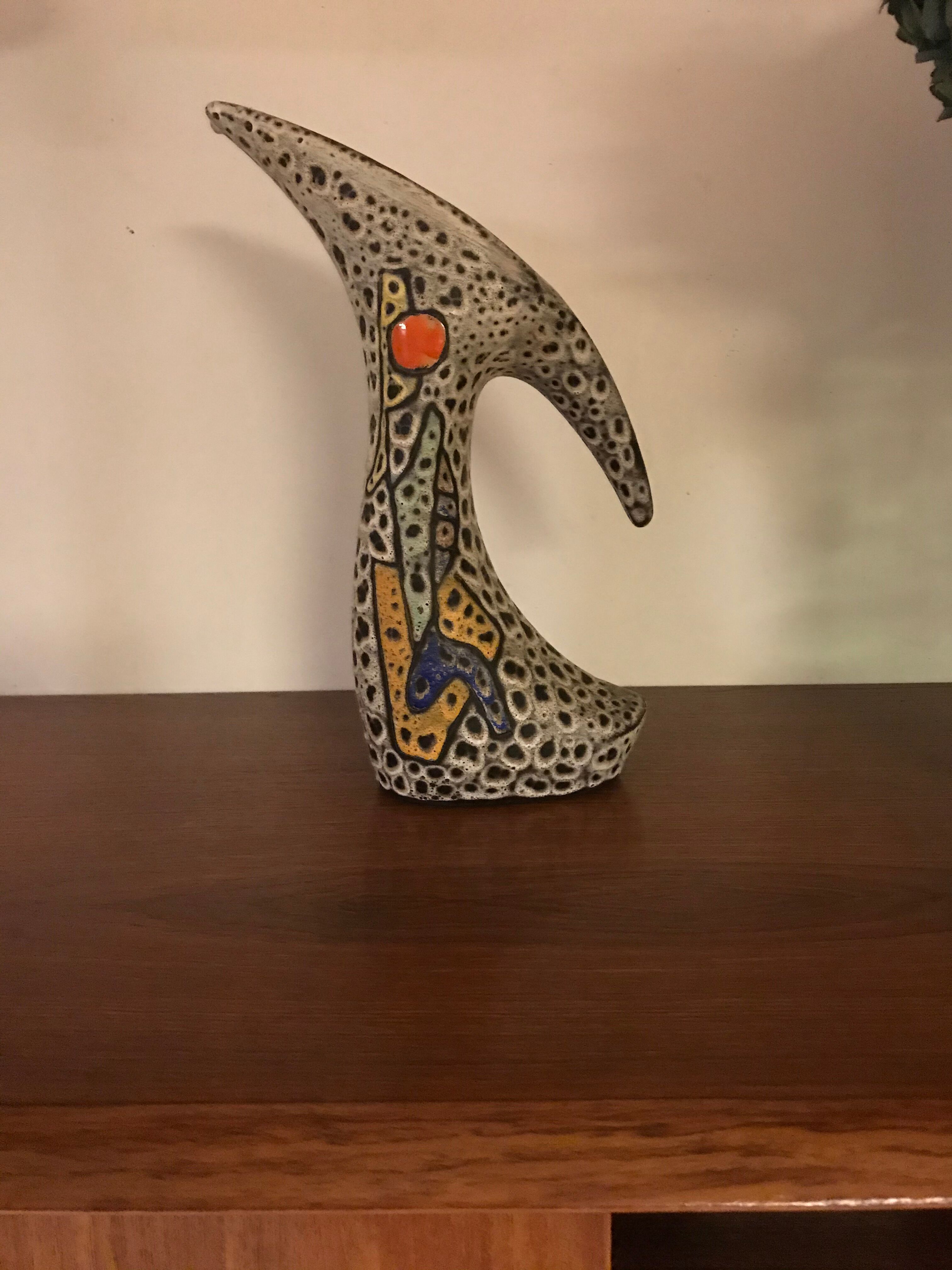 vase forme libre Vallauris Marius Bessone  années 50/60  zoomorphe