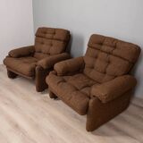 Paire de fauteuils années 70 en tissu mod. Coronado design Afra & Tobia Scarpa