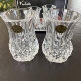 2 Violette Cristal d’Arques vases Height 8 cm and their original box