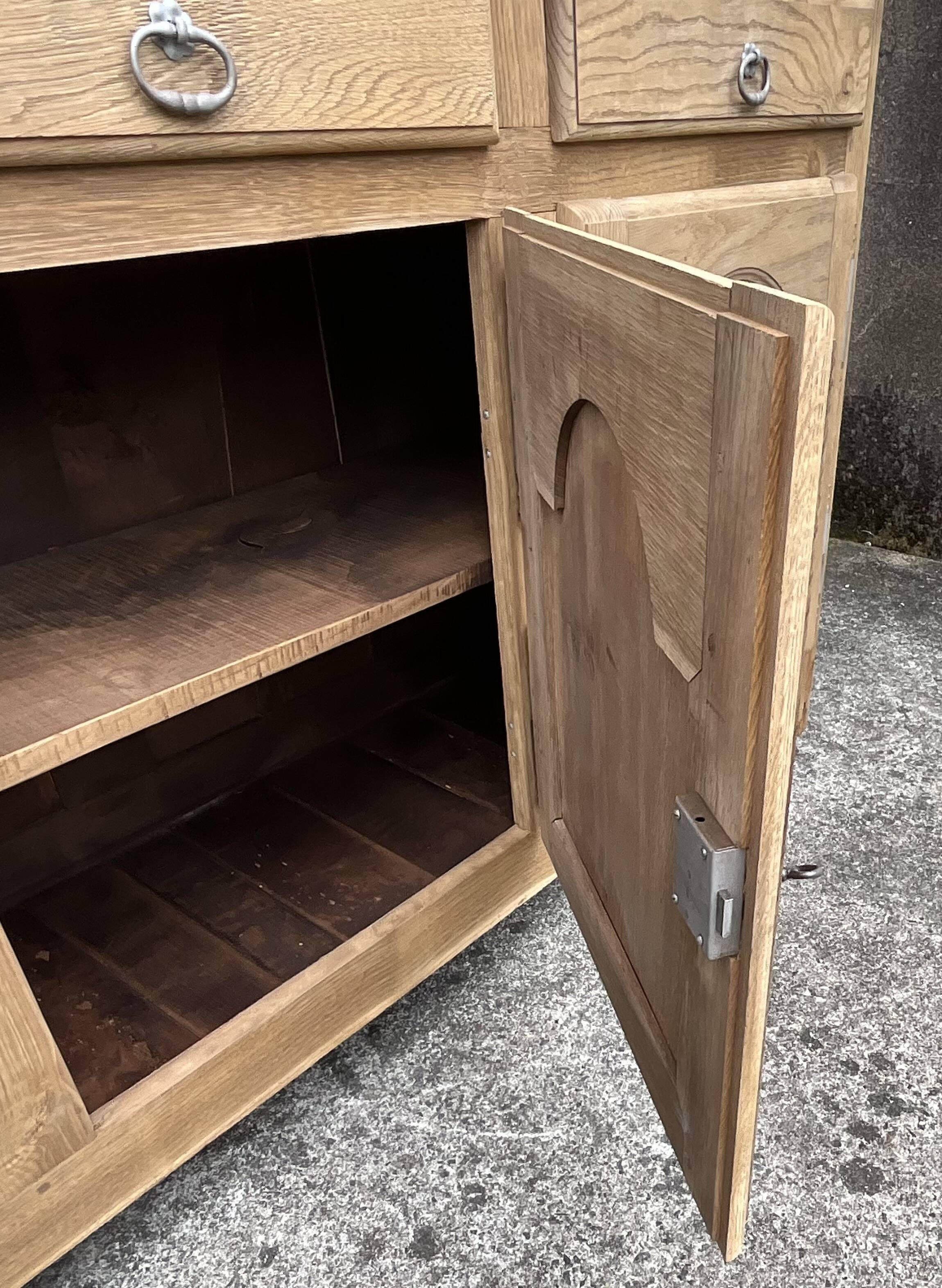 Solid Oak Sideboard Mid 20th Century