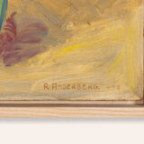 Colorful Bouquet of Flowers, Acrylic on Plate, 41 x 50 cm