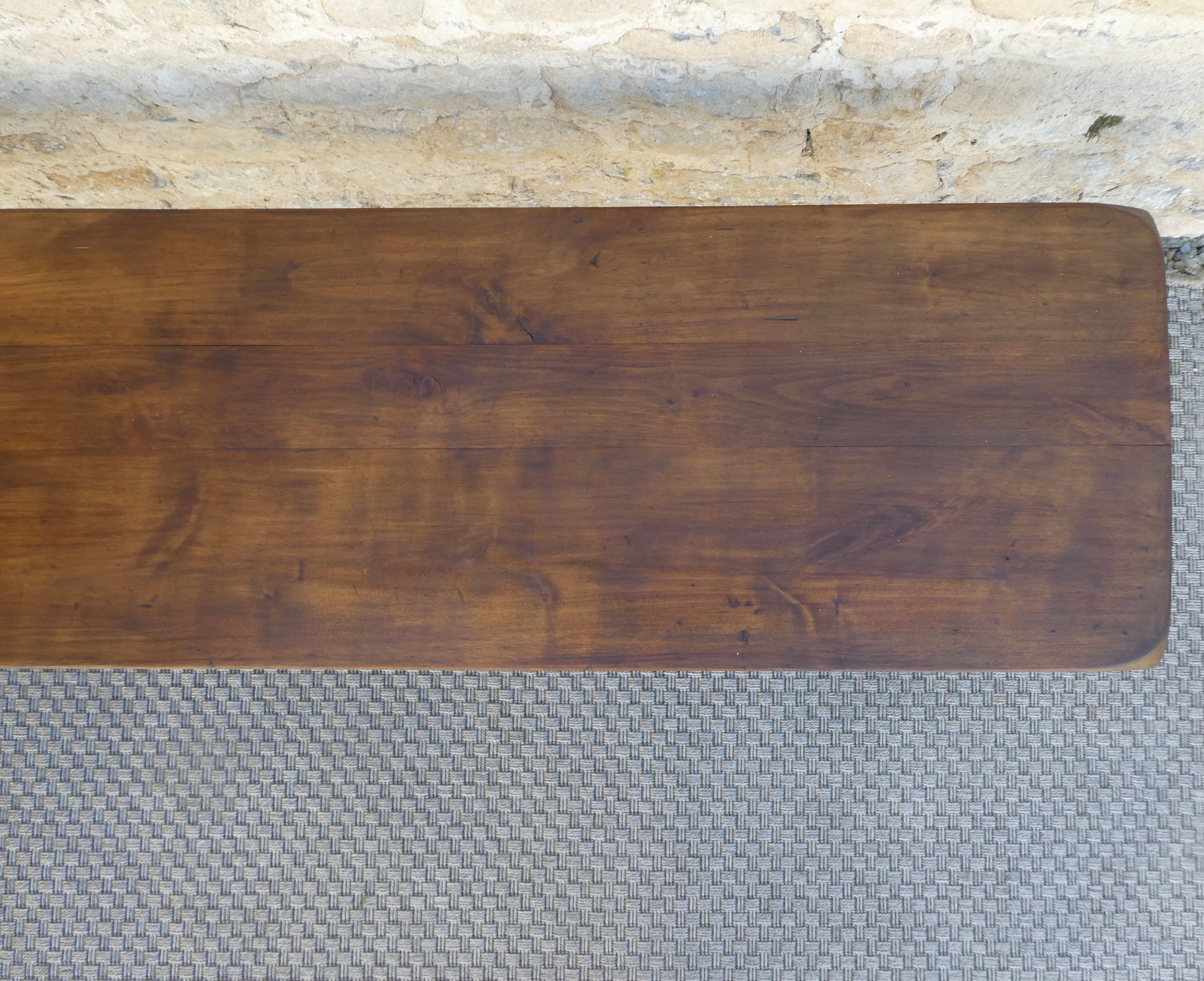 Old monastery bench in solid wood, length 180 cm