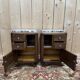 Pair of Art Deco bedside tables in walnut.
