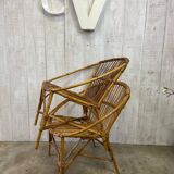 Pair of rattan armchairs