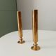Pair of soliflores in solid brass folk art early twentieth century