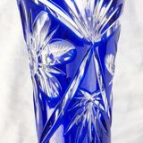 Blue crystal vase