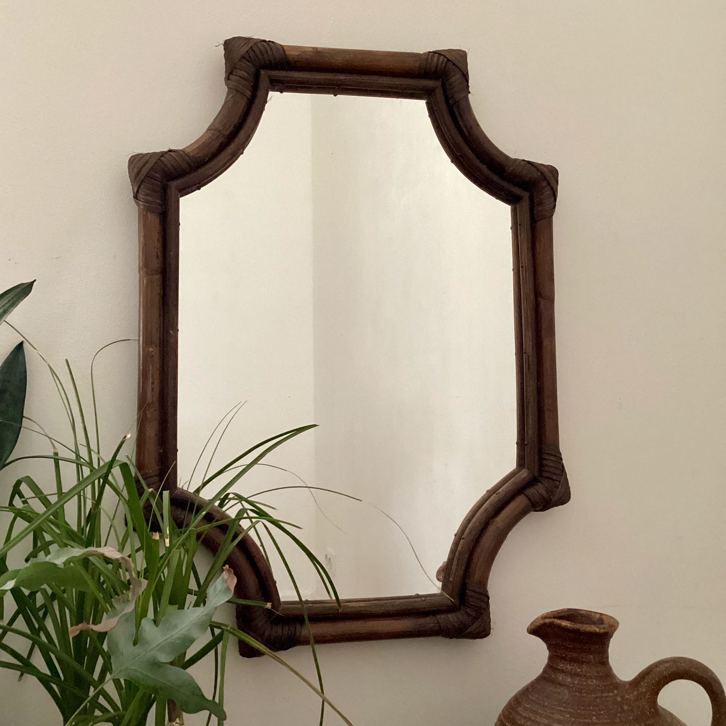 Vintage bamboo mirror