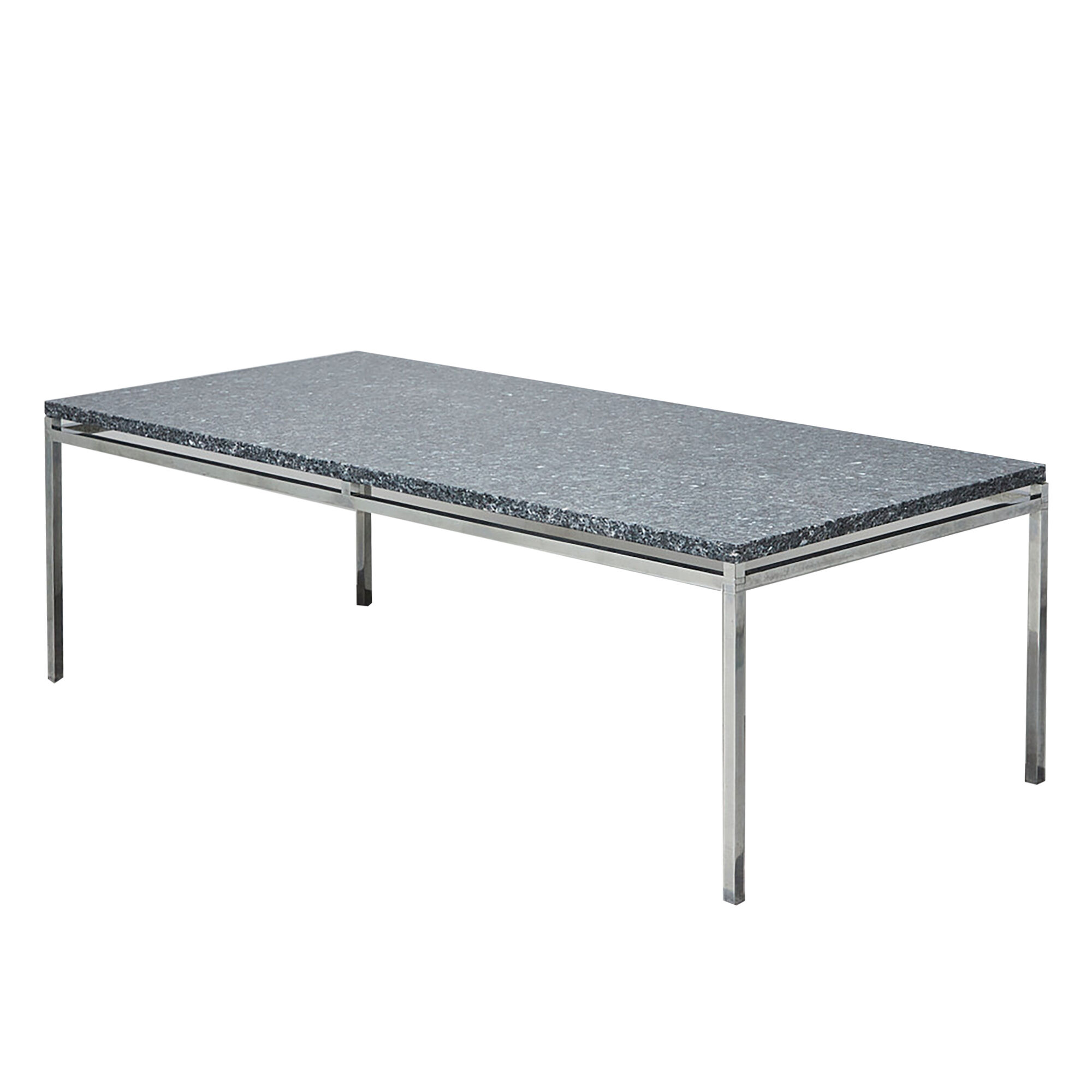 Granite and chrome-plated steel coffee table, Danish
