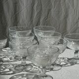 Set of 9 vintage ice cream cups with fruit patterns
