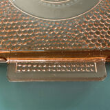 Art Deco pink glass plateau