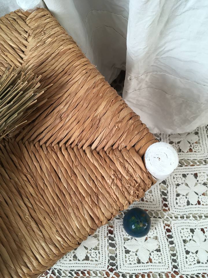 Stool straw sitting bohemian