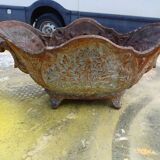 Pair of enamelled cast iron planters from 1900 from Charleville-Mézières