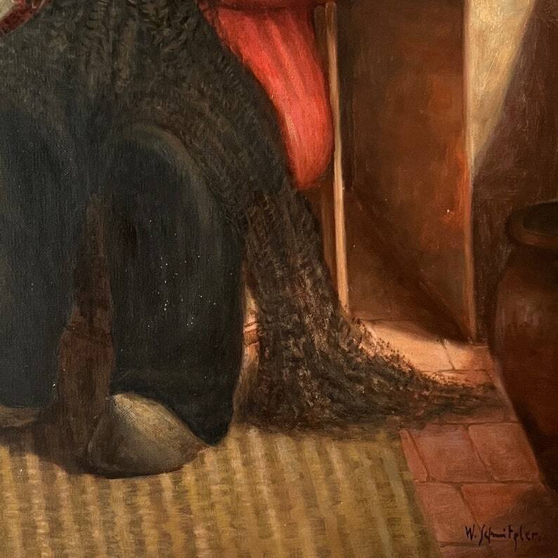 Peinture à l'huile hollandaise vintage « Vieil homme »