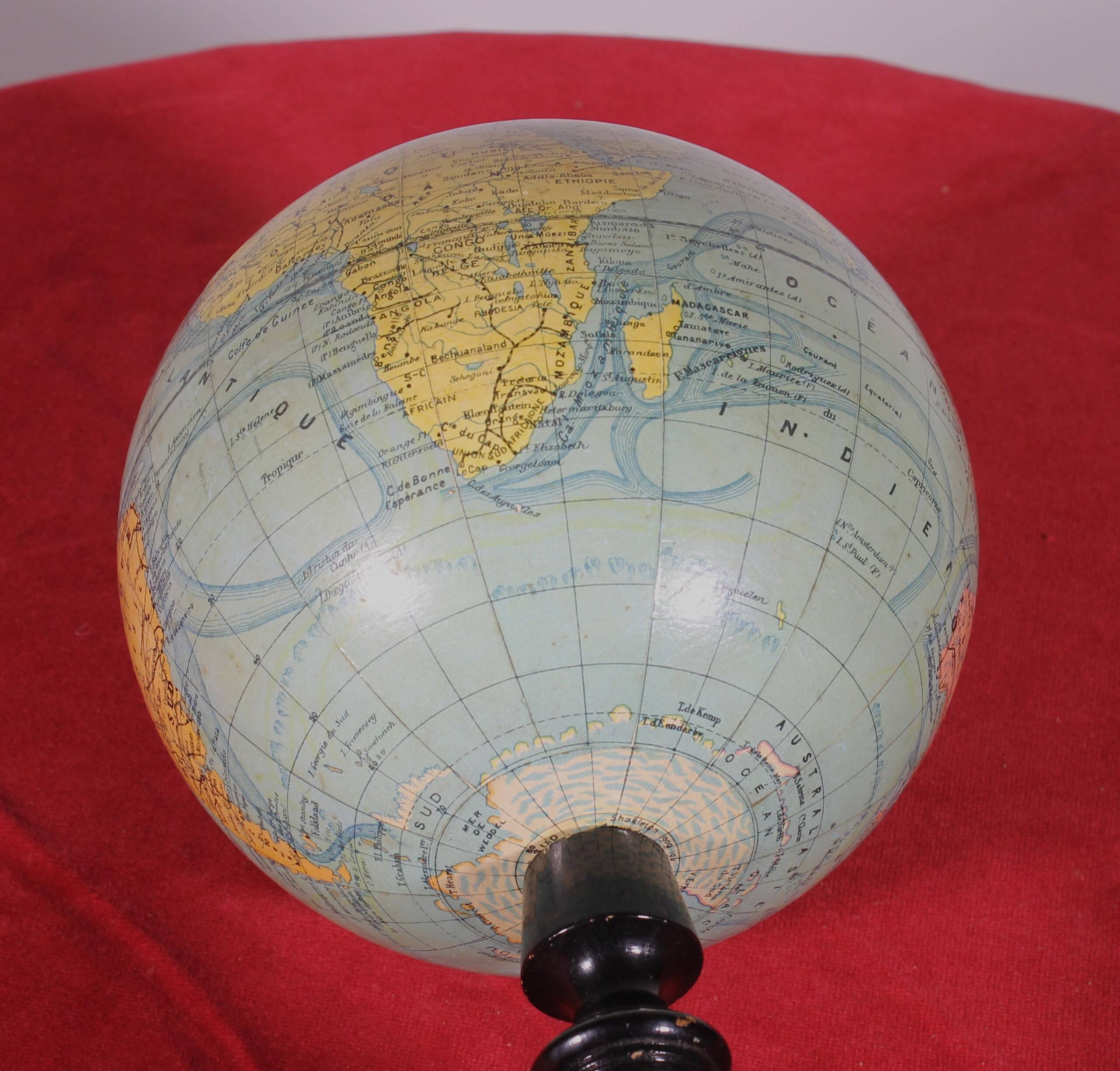 Terrestrial globe by J. Forest Paris - 19th century